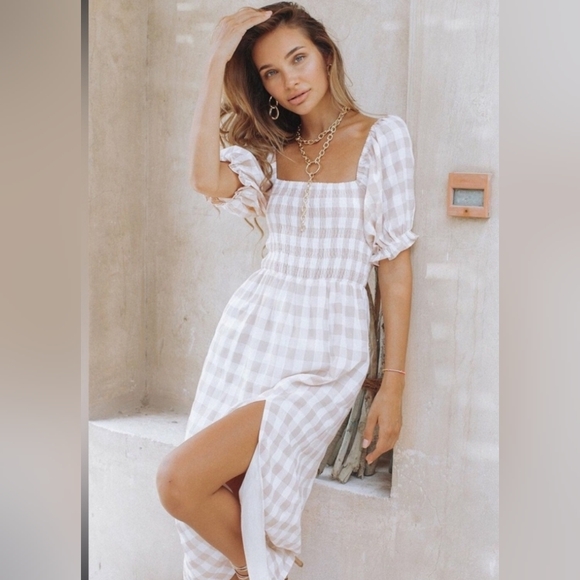 Seven Wonders Red Gingham Midi Dress Size Small NWT - Picture 4 of 4